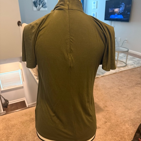 Ralph Lauren Olive Blouse with Neck Tie nwot. - Picture 5 of 9